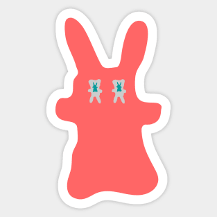 Lapo the Kid - Coral Teal Gray Inner Bunny Sticker